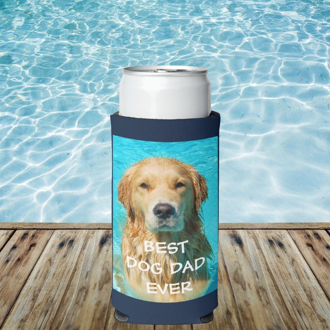 Best Dog Dad Photo  Seltzer Can Cooler (Creator Uploaded)