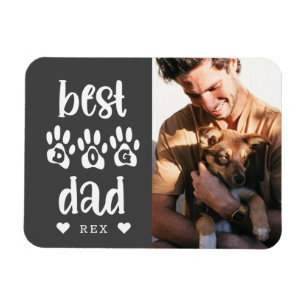 Best Dog Dad Photo Typography Magnet