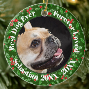 Best Dog Ever Custom Name Christmas Pet Gift Ceramic Tree Decoration
