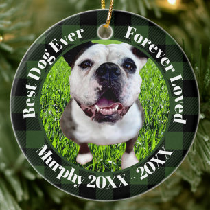 Best Dog Ever Custom Name Christmas Pet Gift Ceramic Tree Decoration
