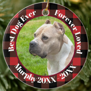 Best Dog Ever Custom Name Christmas Pet Gift Ceramic Tree Decoration