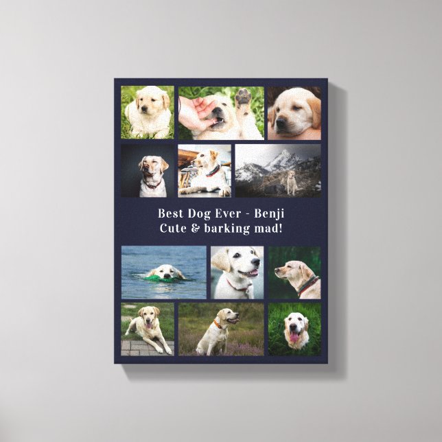 Best Dog Ever Custom Photo Collage Canvas Print (Front)