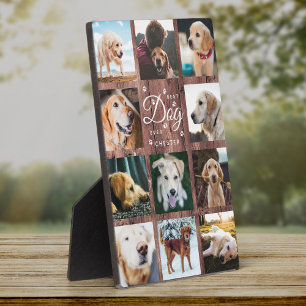 Best Dog Ever Memorial Rustic Photo Collage Wood Plaque