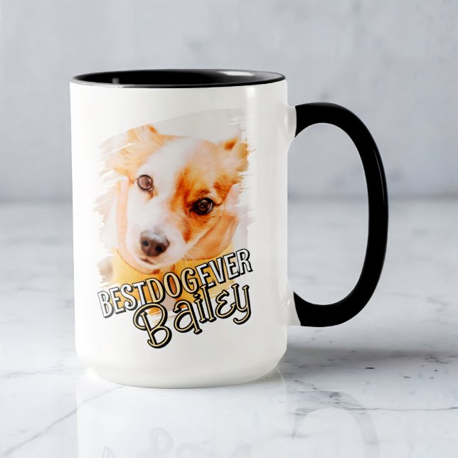 Best Dog Ever Modern Cool Grunge Pet Dog Photo Mug (Creator Uploaded)