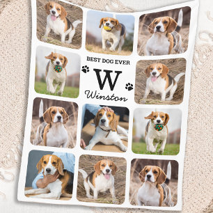 Best Dog Ever Personalised Pet Photo Collage Fleece Blanket