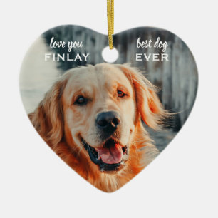 Best Dog Ever Photo Memorial Name Year Ceramic Tree Decoration