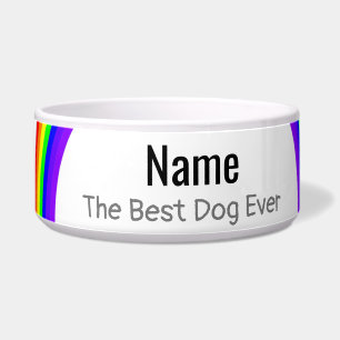 Best Dog Ever Rainbow Design Dog Bowl HAMbWG