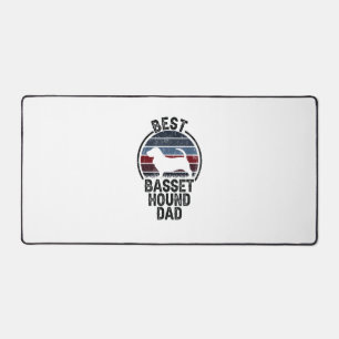 Best Dog Father Dad - Vintage Basset Hound Desk Mat