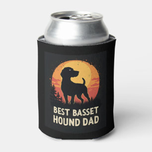 Best Dog Father Dad - Vintage Basset Hound T-Shirt Can Cooler