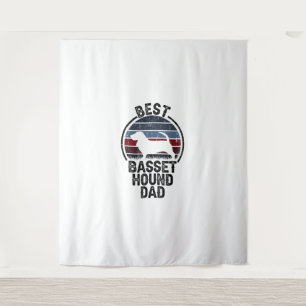 Best Dog Father Dad - Vintage Basset Hound Tapestry