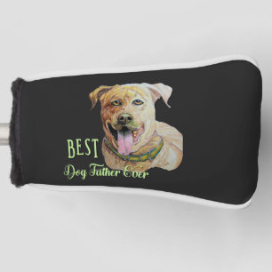 Best Dog Father Ever Pit Bull Brindle Dark Golf Head Cover