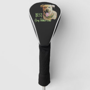 Best Dog Father Ever Pit Bull Brindle Dark  Golf Head Cover