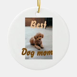 Best dog mom brown puddle pet dog cat mothers day  ceramic tree decoration