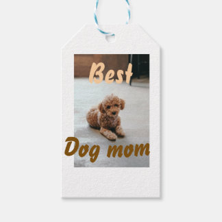 Best dog mom brown puddle pet dog cat mothers day  gift tags