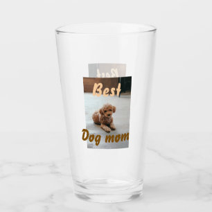 Best dog mom brown puddle pet dog cat mothers day glass