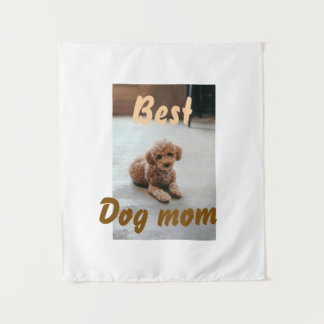 Best dog mom brown puddle pet dog cat mothers day  tapestry