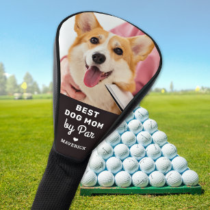 Best DOG MOM By Par Custom Photo Mother's Day Golf Head Cover