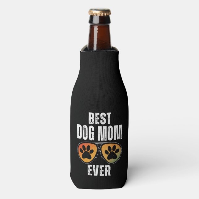 BEST DOG MOM EVER BOTTLE COOLER (Bottle Front)