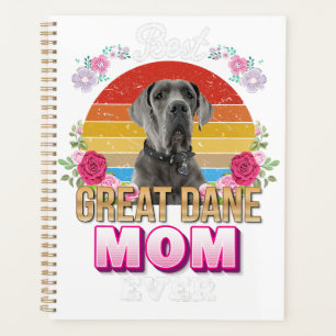 best dog mom ever great dane floral  lover mor day planner