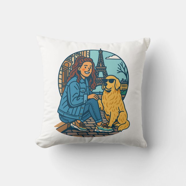 Best Dog Mom Ever in Paris Cushion (Front)