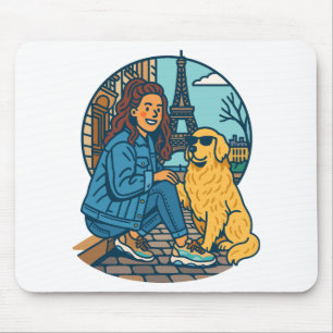 Best Dog Mom Ever in Paris Mouse Pad
