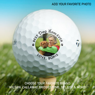 Best DOG MOM Ever Personalised Pet Photo Birthday Golf Balls