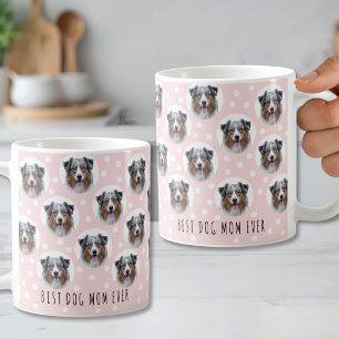 Best Dog Mom Ever Pet Face Photo Coffee Mug