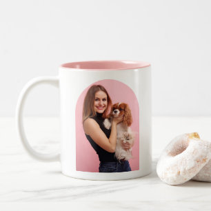 Best Dog Mom Ever Photo Arch & Name Two-Tone Coffee Mug