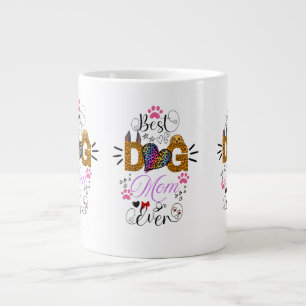 Best Dog Mom Ever Shirt – Leopard Print dog Mom  Large Coffee Mug
