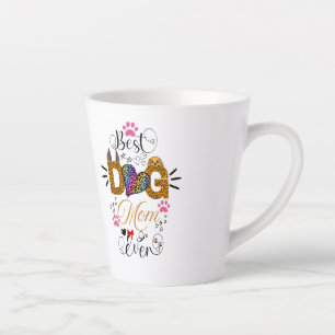 Best Dog Mom Ever Shirt – Leopard Print dog Mom  Latte Mug