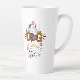 Best Dog Mom Ever Shirt – Leopard Print dog Mom  Latte Mug
