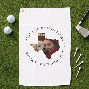 Best Dog Mom in Texas Custom Photo Golf Towel