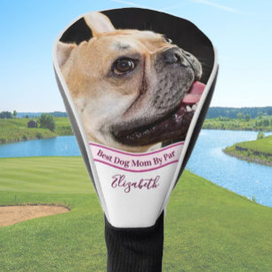 Best dog mom photo template golfer gift custom  golf head cover