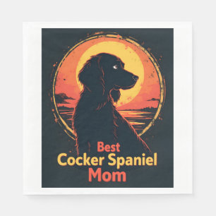 Best Dog Mother Mom - Vintage Cocker Spaniel T-Shi Napkin