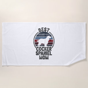 Best Dog Mother Mum - Vintage Cocker Spaniel Beach Towel