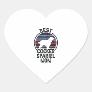 Best Dog Mother Mum - Vintage Cocker Spaniel Heart Sticker