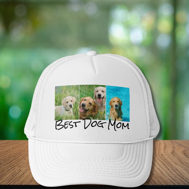 Best Dog Mum 3 Photo Collage Trucker Hat (Creator Uploaded)