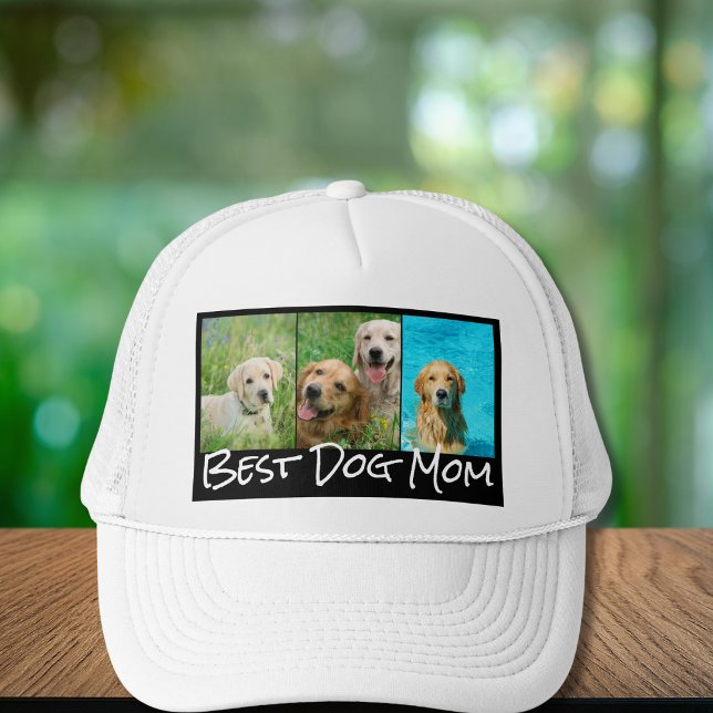 Best Dog Mum 3 Photo Collage Trucker Hat (Creator Uploaded)