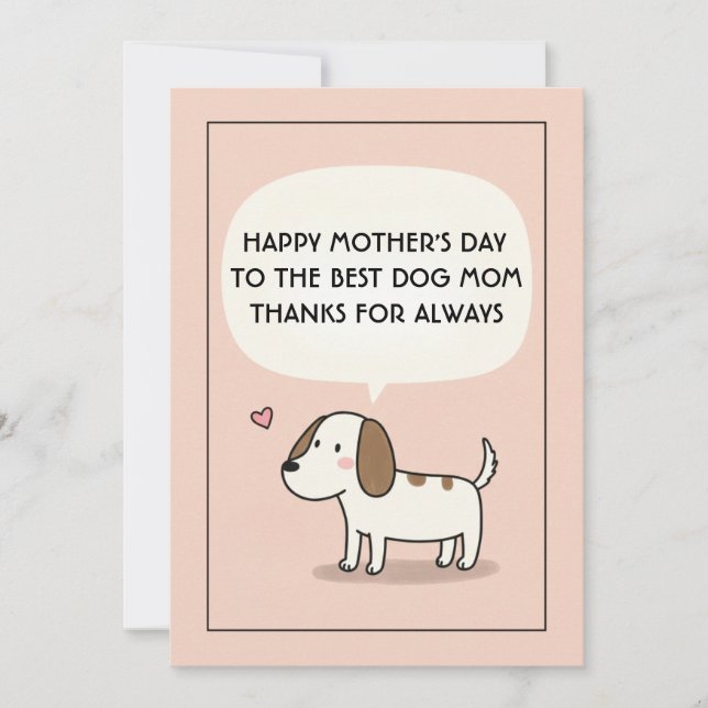 Best Dog Mum Birthday Mothers Day Card (Front)