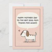 Best Dog Mum Birthday Mothers Day Card