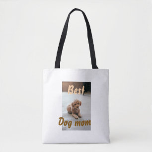 Best dog mum brown puddle pet dog cat mothers day tote bag