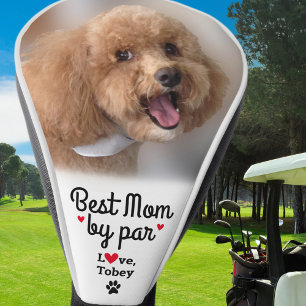 Best Dog Mum By Par Photo Name Paw Print Custom Golf Head Cover