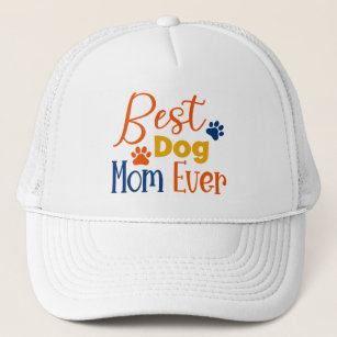 Best dog mum colourful typography design trucker hat