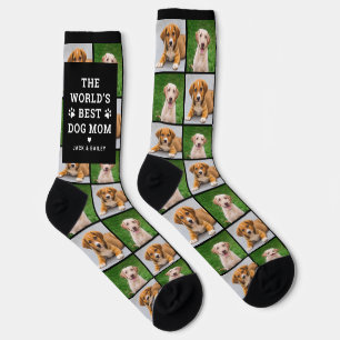 Best Dog Mum Custom Pet Photo Collage Socks