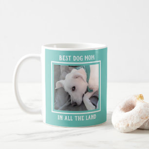 Best Dog Mum Cute Puppy Dog Teal Blue Green Coffee Mug
