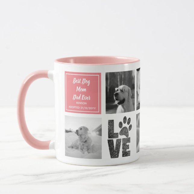 Best Dog Mum Dad PHOTO COLLAGE or Memorial Gift Mug (Left)