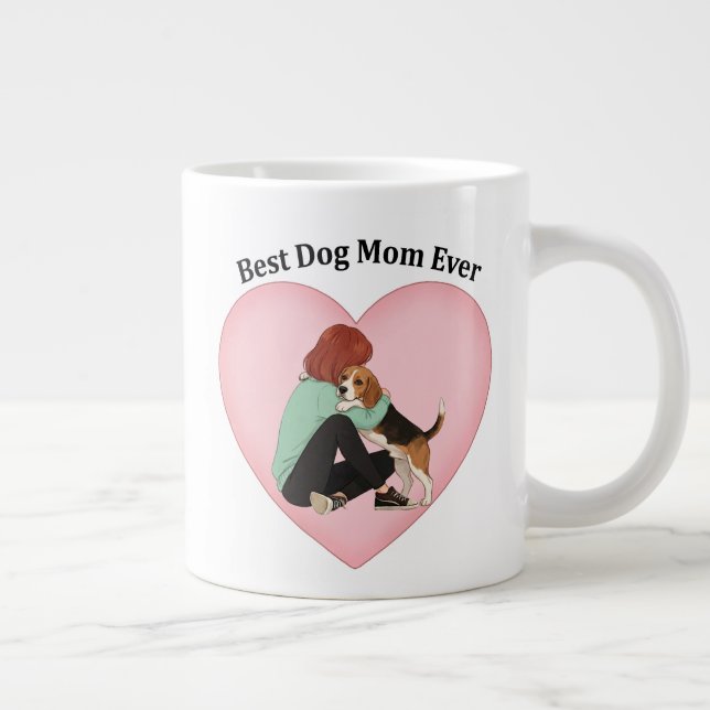 Best Dog Mum Ever Beagle Large Coffee Mug (Right)