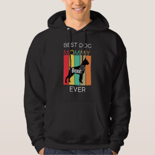 Best Dog Mum Ever Boxer Mummy Puppy Dog Retro Hoodie