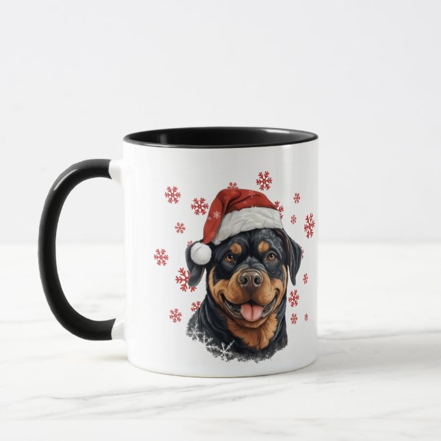 Best Dog Mum Ever Christmas Rottweiler Dog Mug (Left)