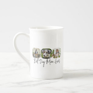 Best Dog Mum Ever - Custom 3-Photo Collage Bone China Mug